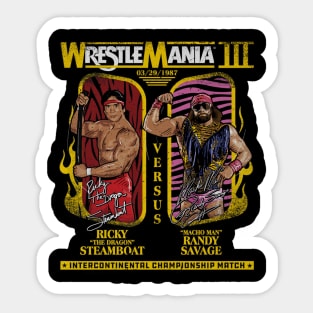 Ricky The Dragon Steamboat Vs. Macho Man Wrestlemania III Sticker